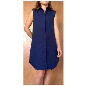 Eileen Fisher The Fisher Project 100% Organic Cotton Shirt Dress Size-XL Navy